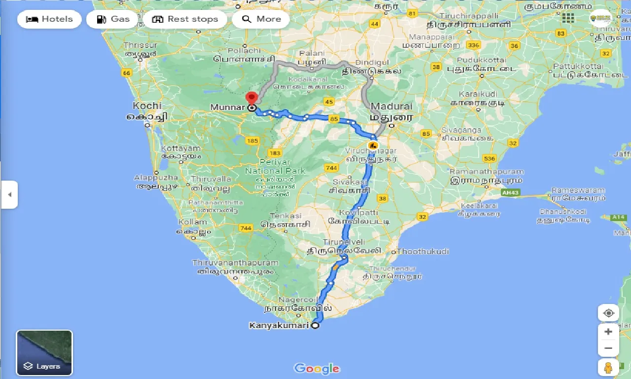 kanyakumari-to-munnar-one-way