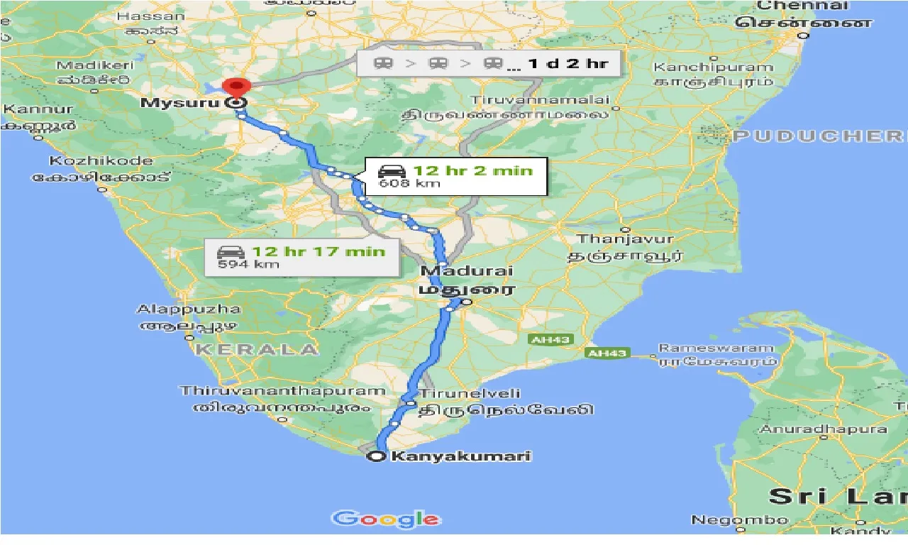 kanyakumari-to-mysuru-one-way