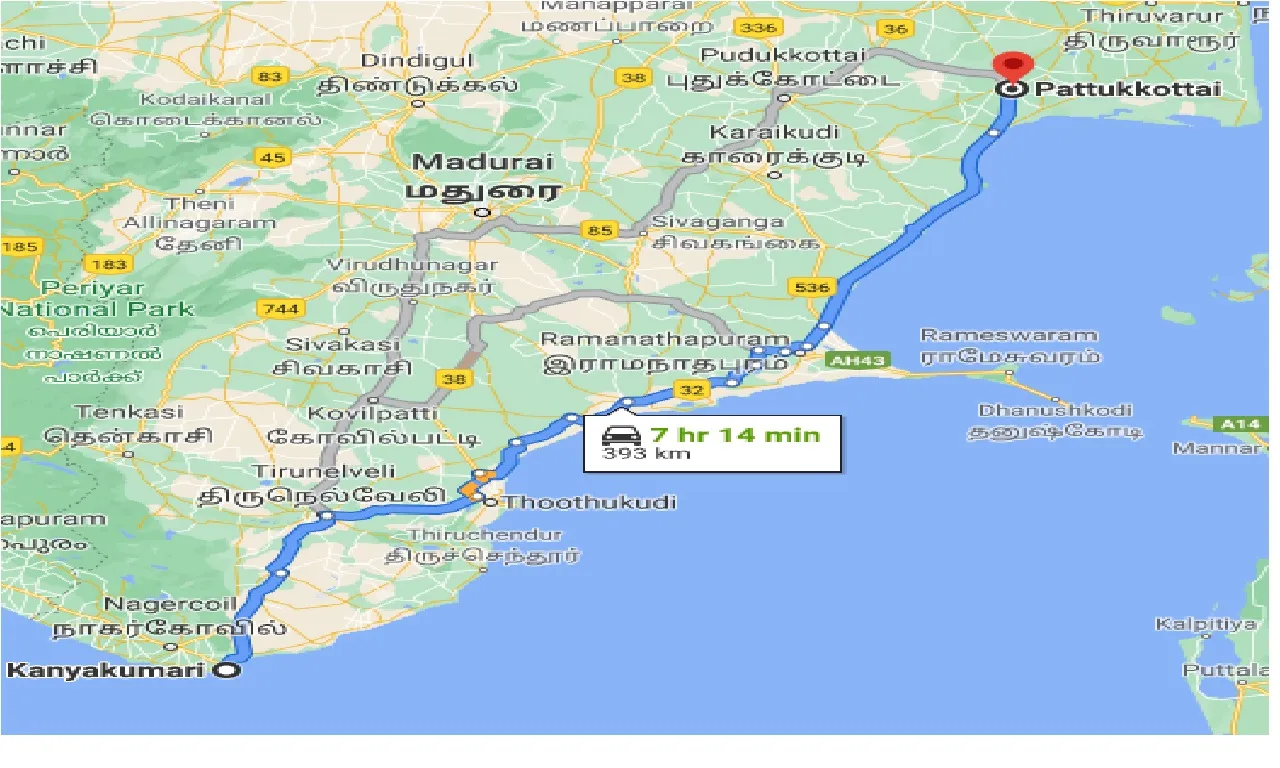 kanyakumari-to-pattukkottai-taxi