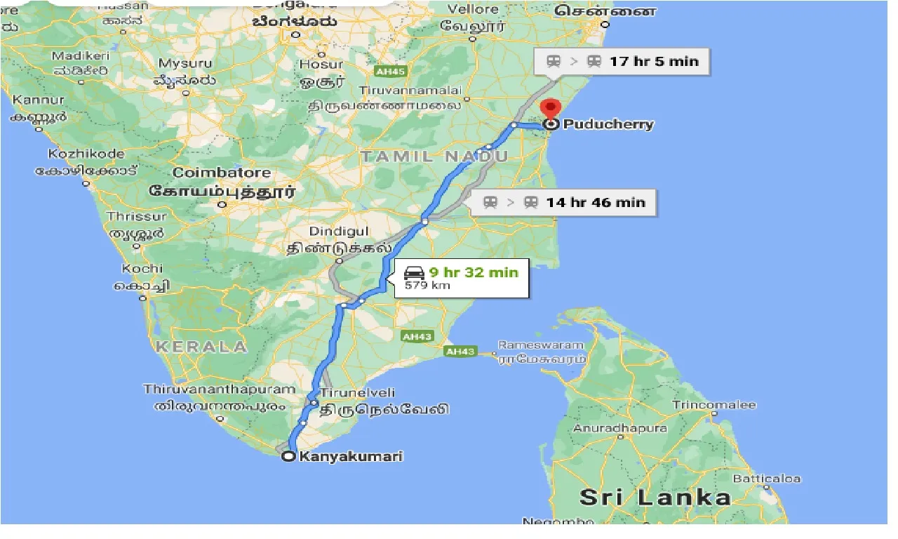 kanyakumari-to-puducherry-one-way