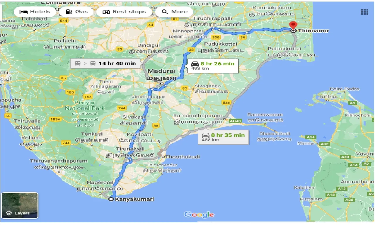 kanyakumari-to-thiruvarur-taxi
