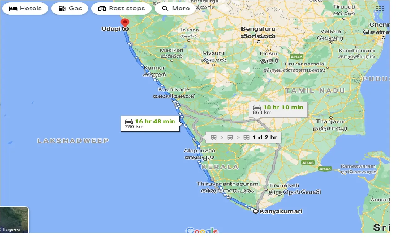 kanyakumari-to-udupi-taxi