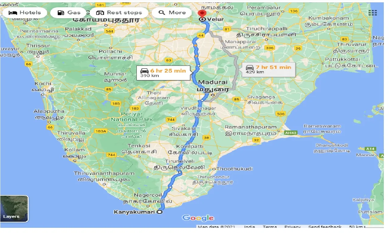 kanyakumari-to-velur-one-way