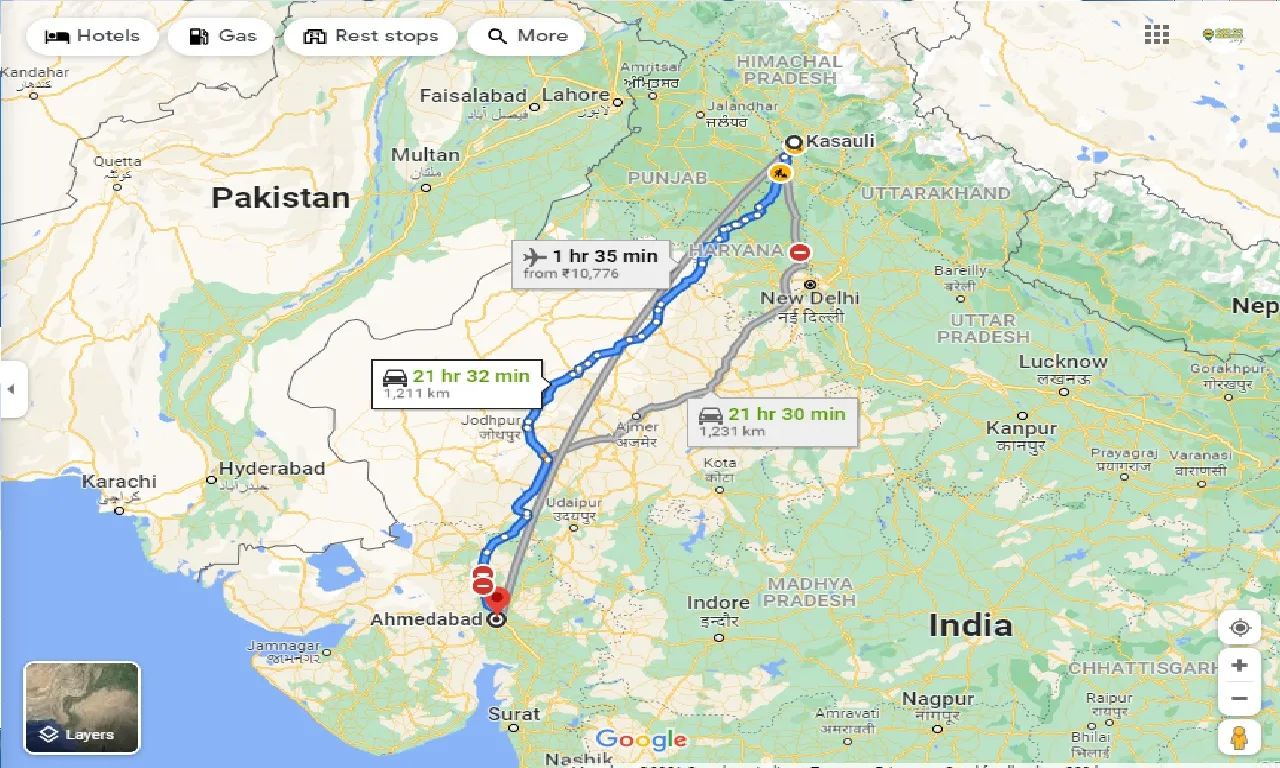 kasauli-to-ahmedabad-taxi