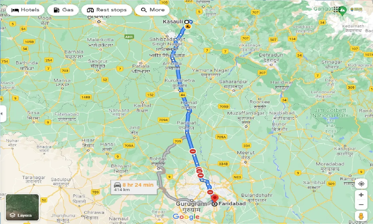 kasauli-to-faridabad-taxi