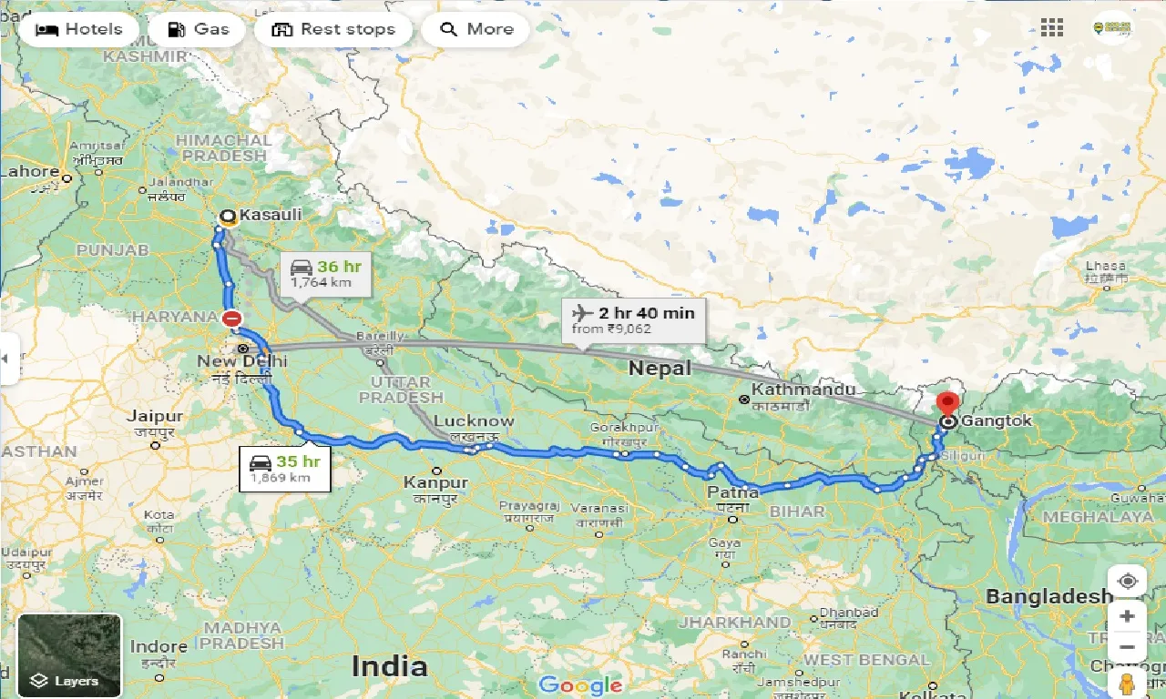 kasauli-to-gangtok-taxi