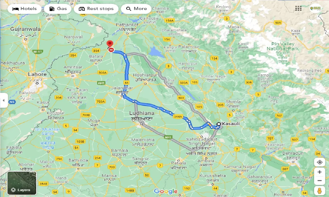 kasauli-to-gurdaspur-taxi