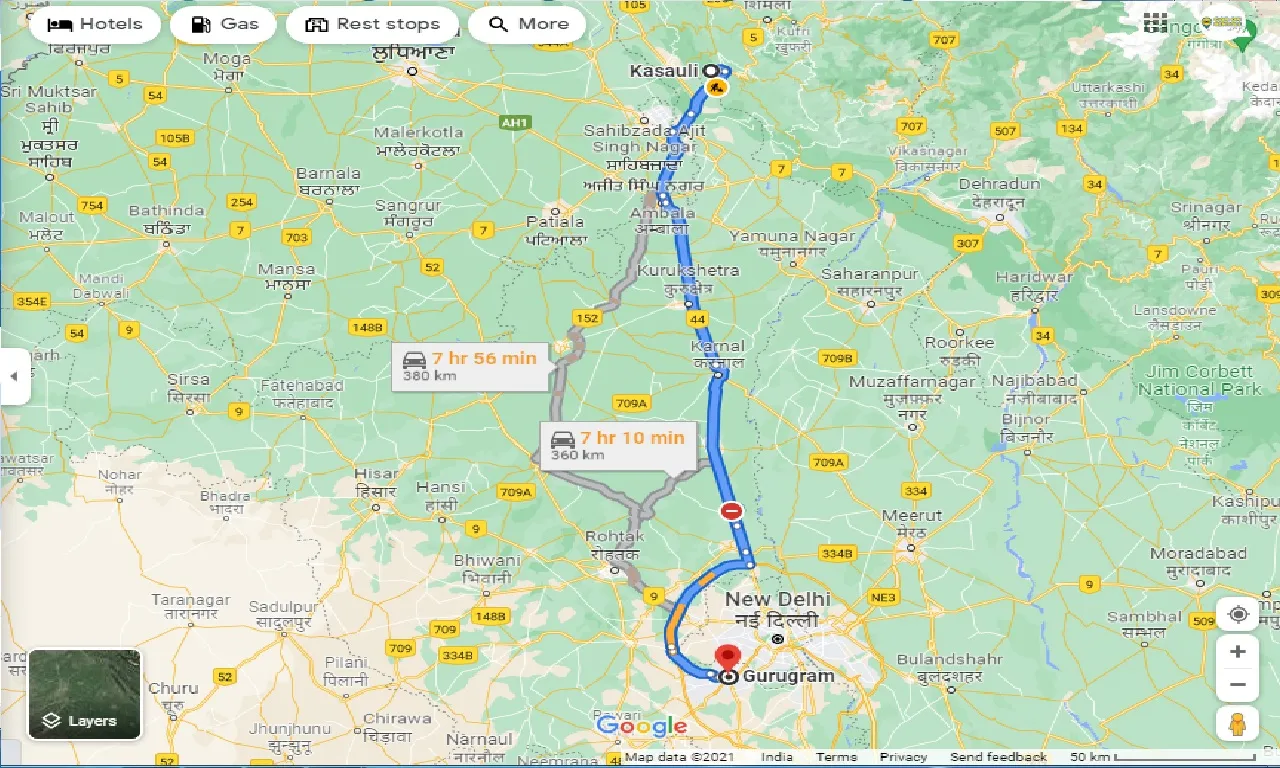 kasauli-to-gurgaon-one-way