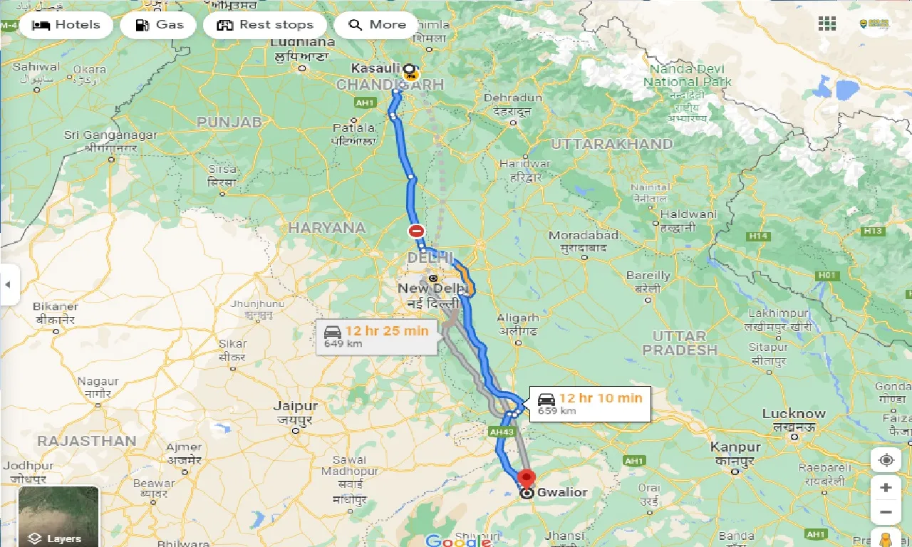 kasauli-to-gwalior-one-way