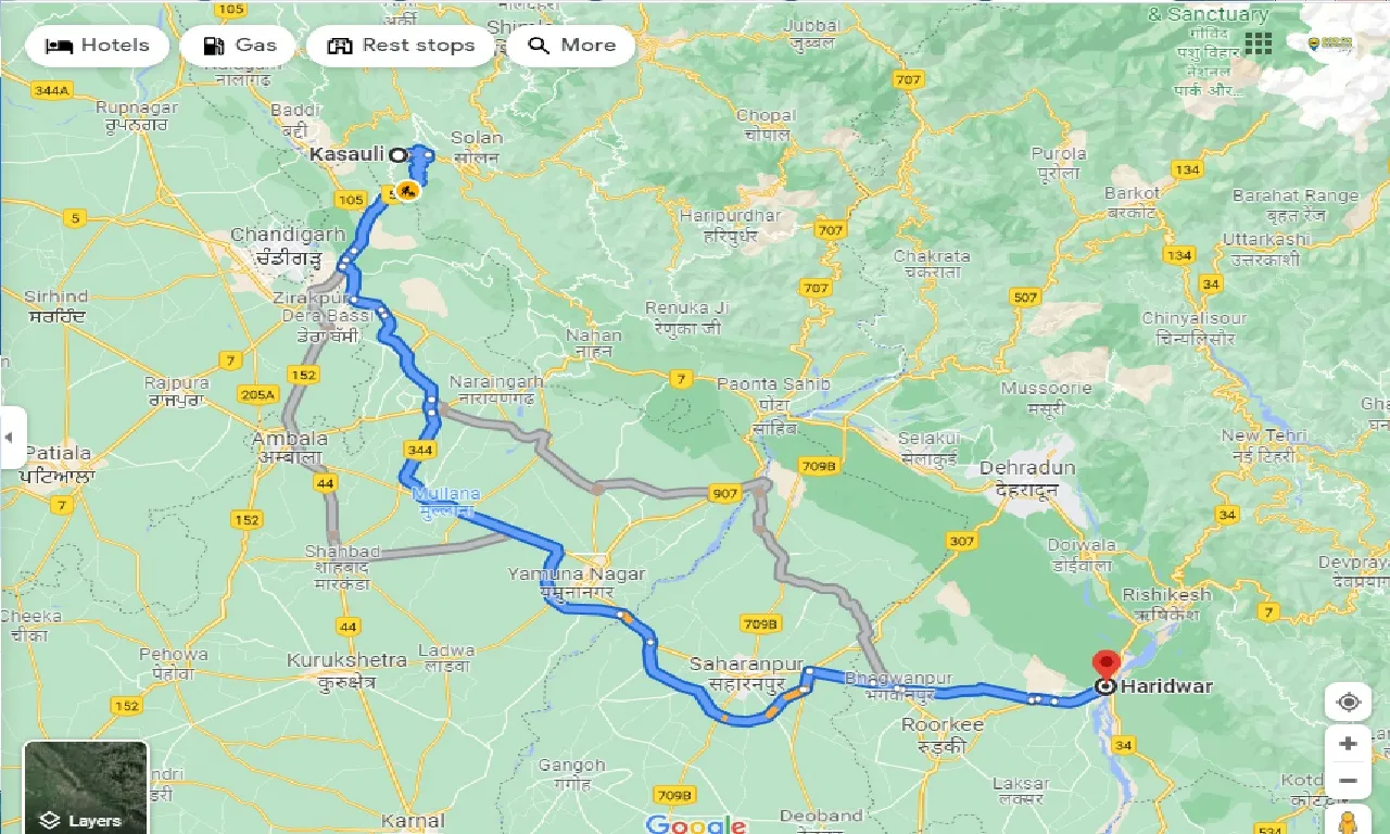 kasauli-to-haridwar-one-way