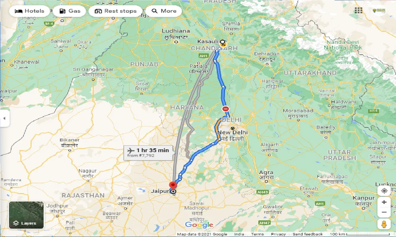 kasauli-to-jaipur-taxi