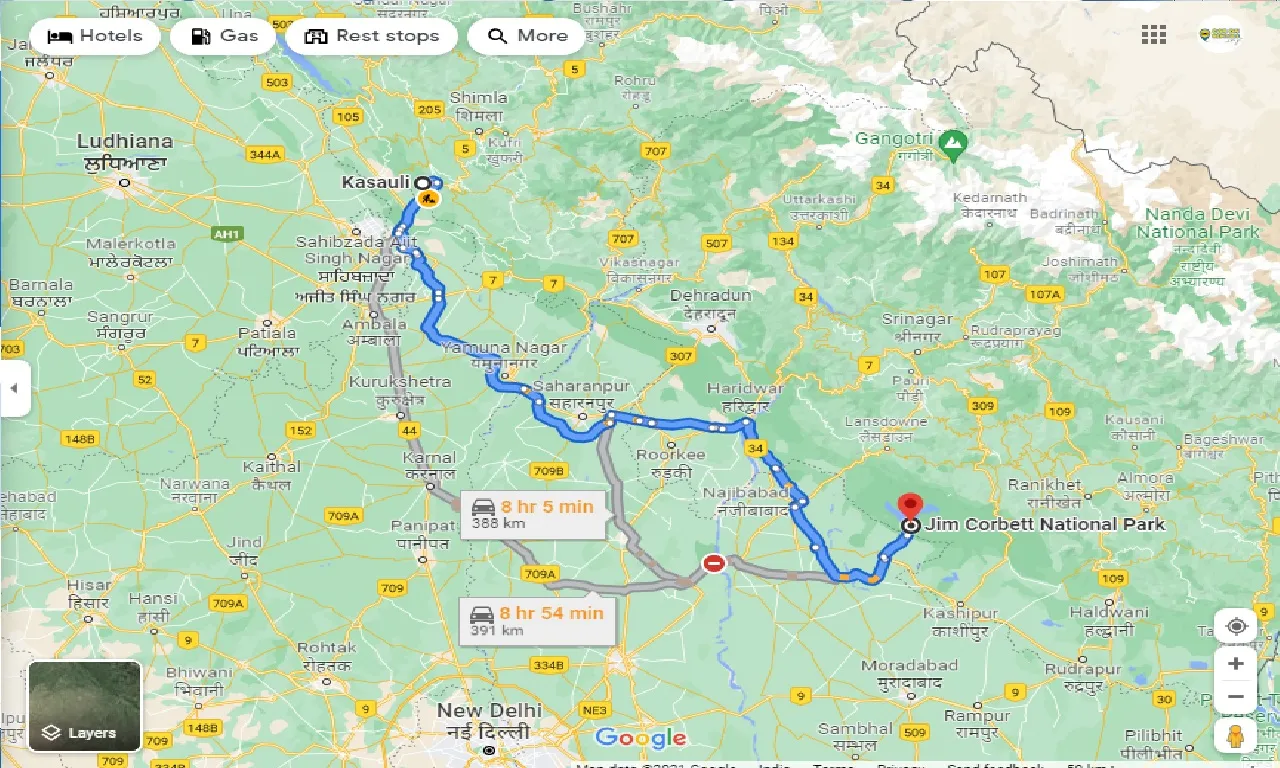 kasauli-to-jim-corbett-national-park-one-way