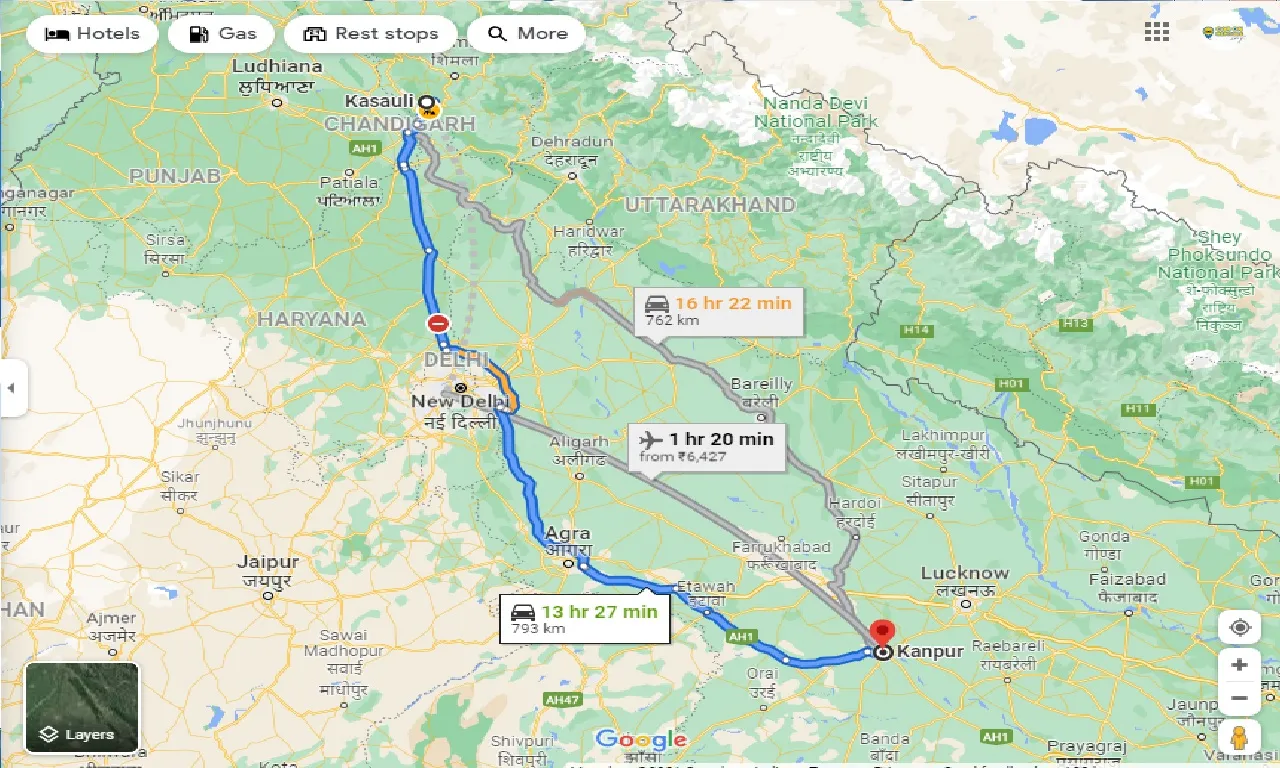kasauli-to-kanpur-taxi