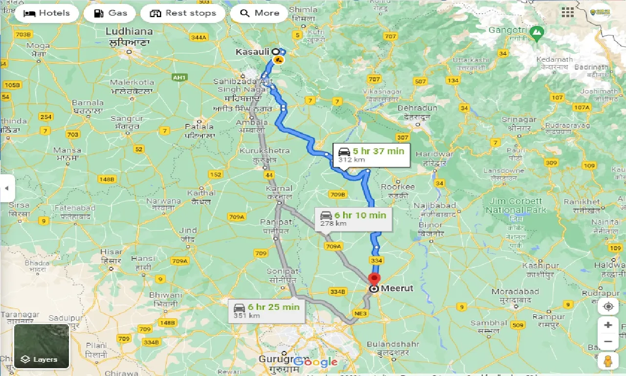 kasauli-to-meerut-taxi