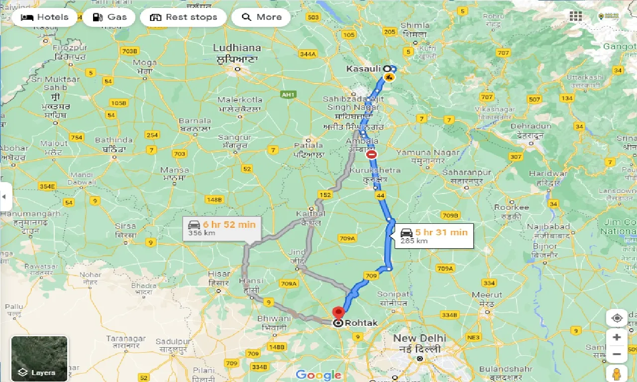 kasauli-to-rohtak-taxi