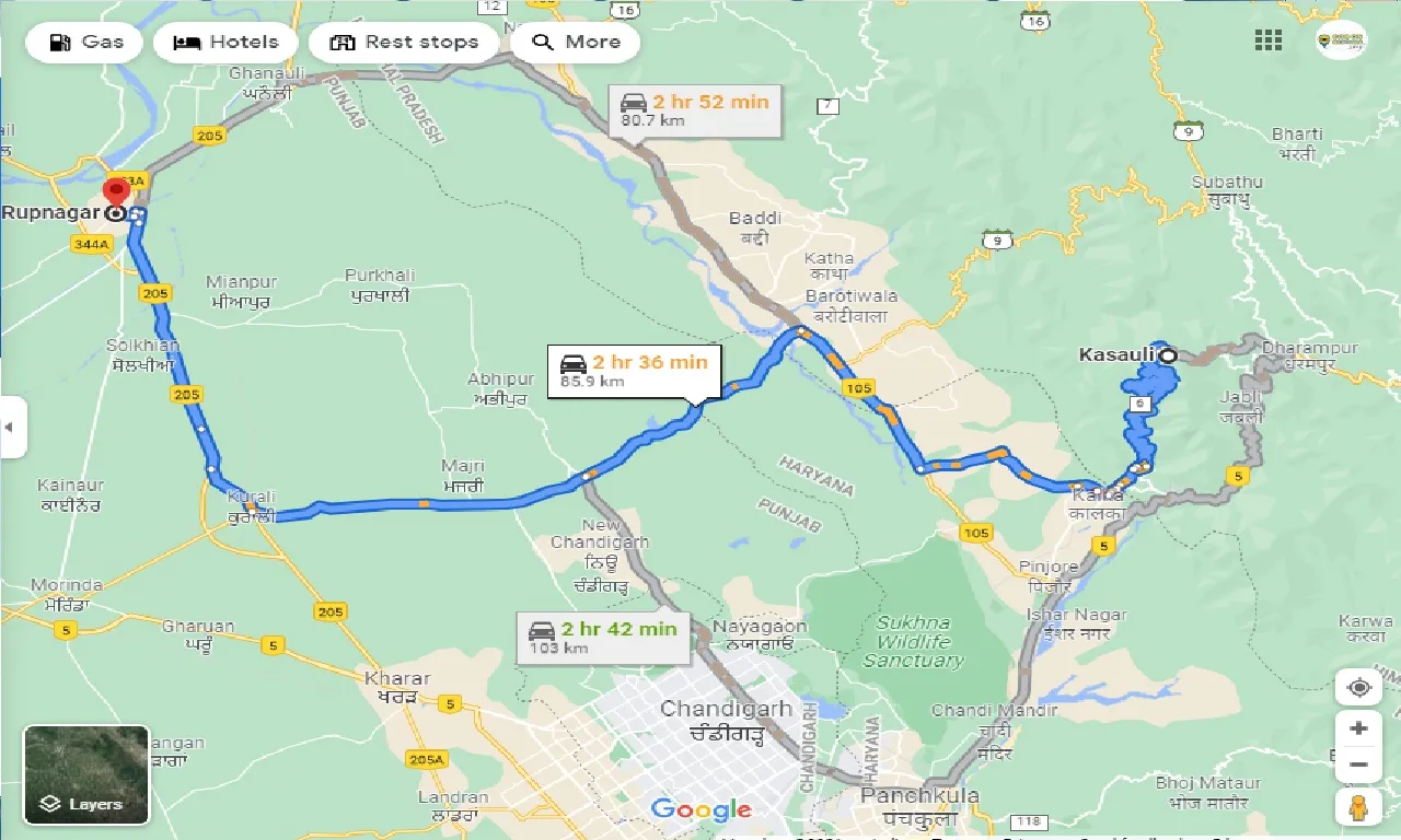 kasauli-to-ropar-one-way