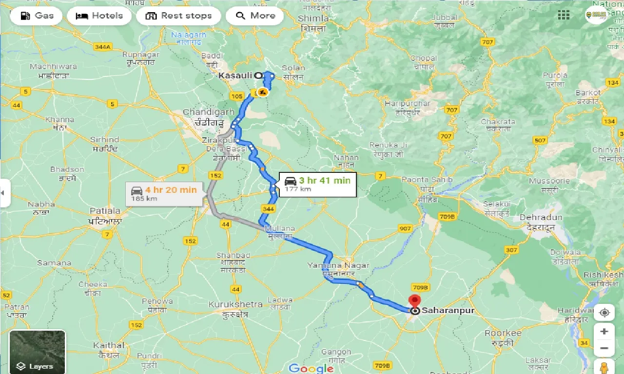 kasauli-to-saharanpur-one-way