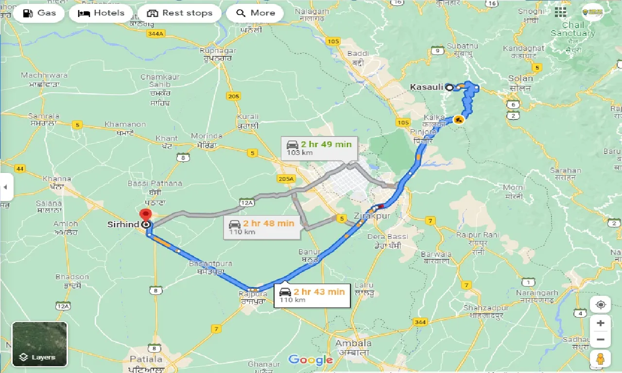 kasauli-to-sirhind-taxi