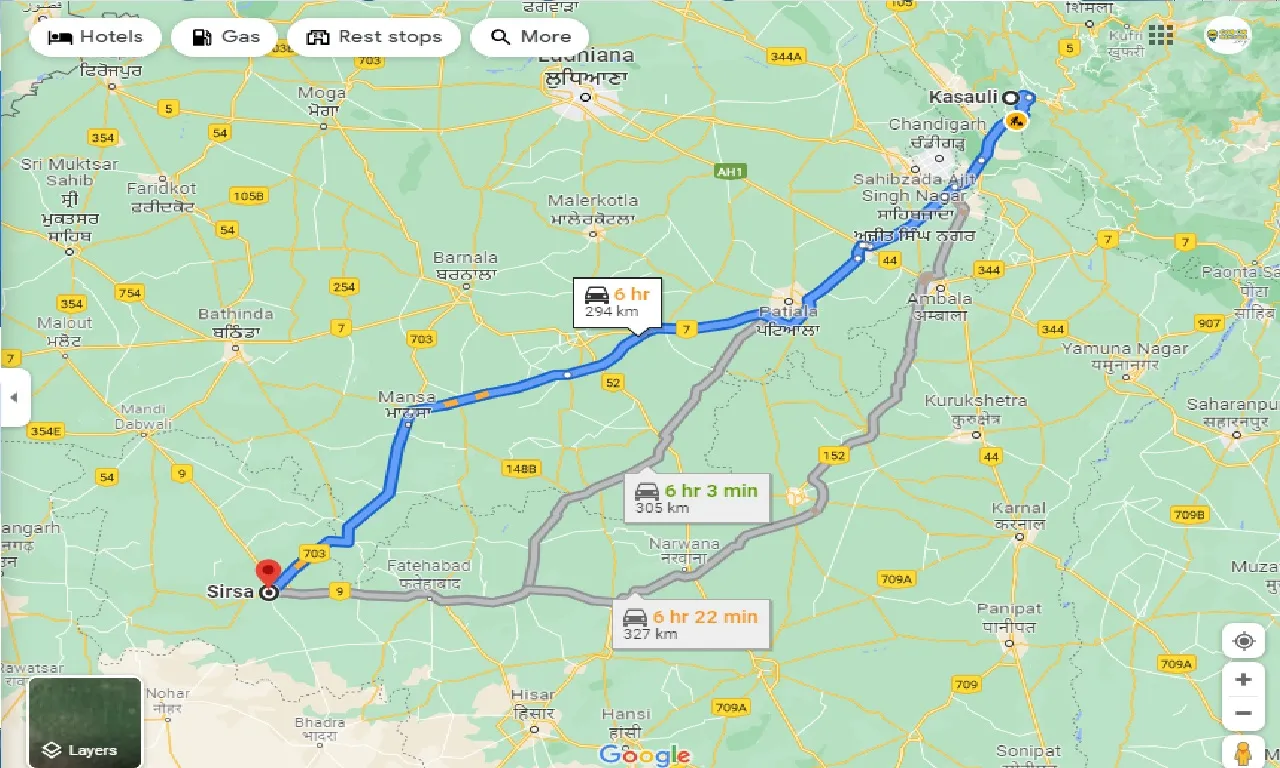 kasauli-to-sirsa-one-way