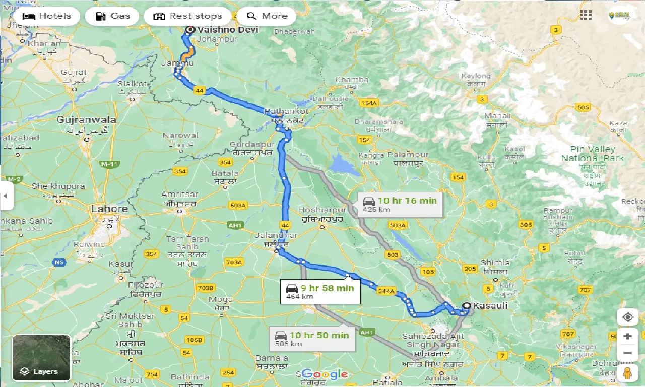 kasauli-to-vaishno-devi-one-way