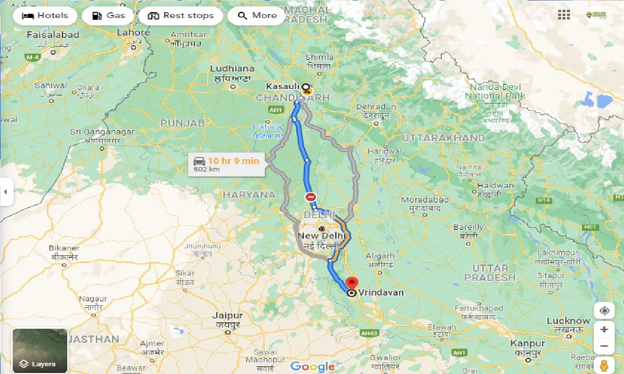 kasauli-to-vrindavan-taxi