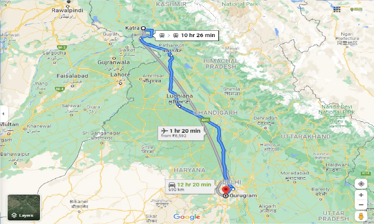 katra-to-gurugram-one-way