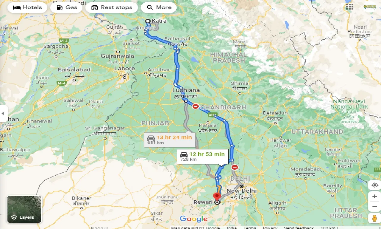 katra-to-rewari-one-way