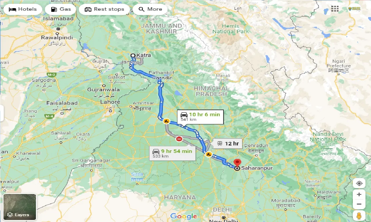 katra-to-saharanpur-taxi