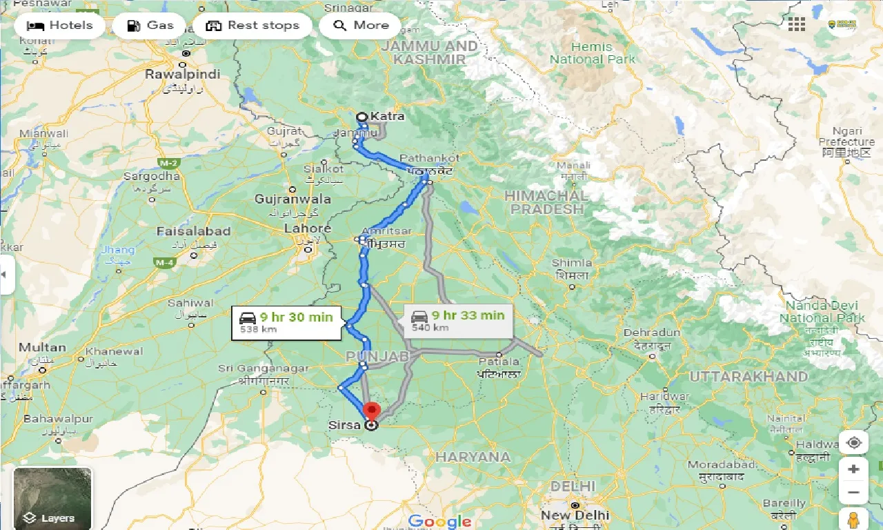katra-to-sirsa-taxi
