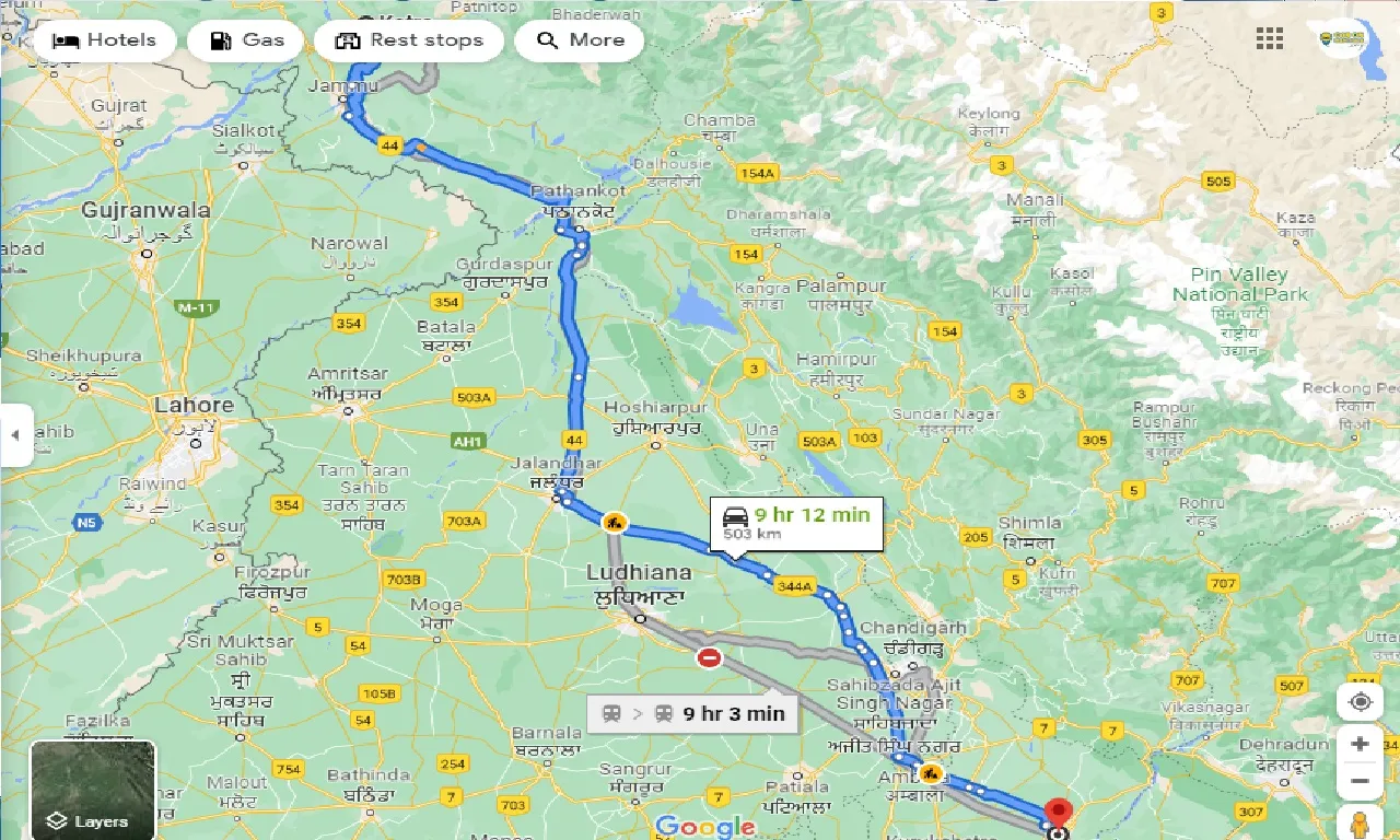 katra-to-yamuna-nagar-one-way