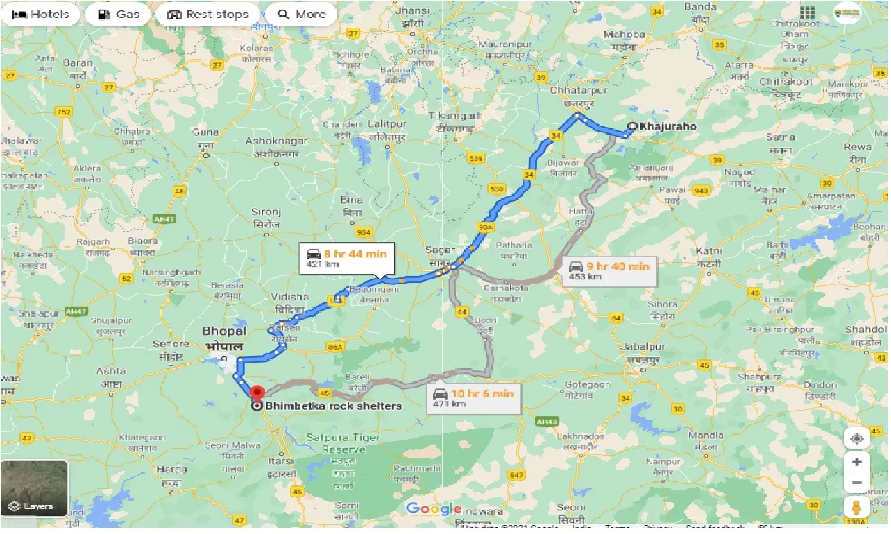 khajuraho-to-bhimbetka-one-way