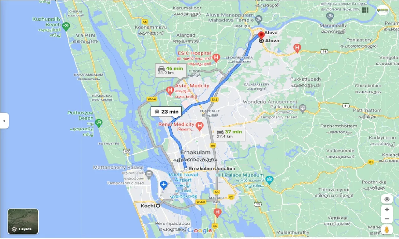 kochi-to-aluva-round-trip