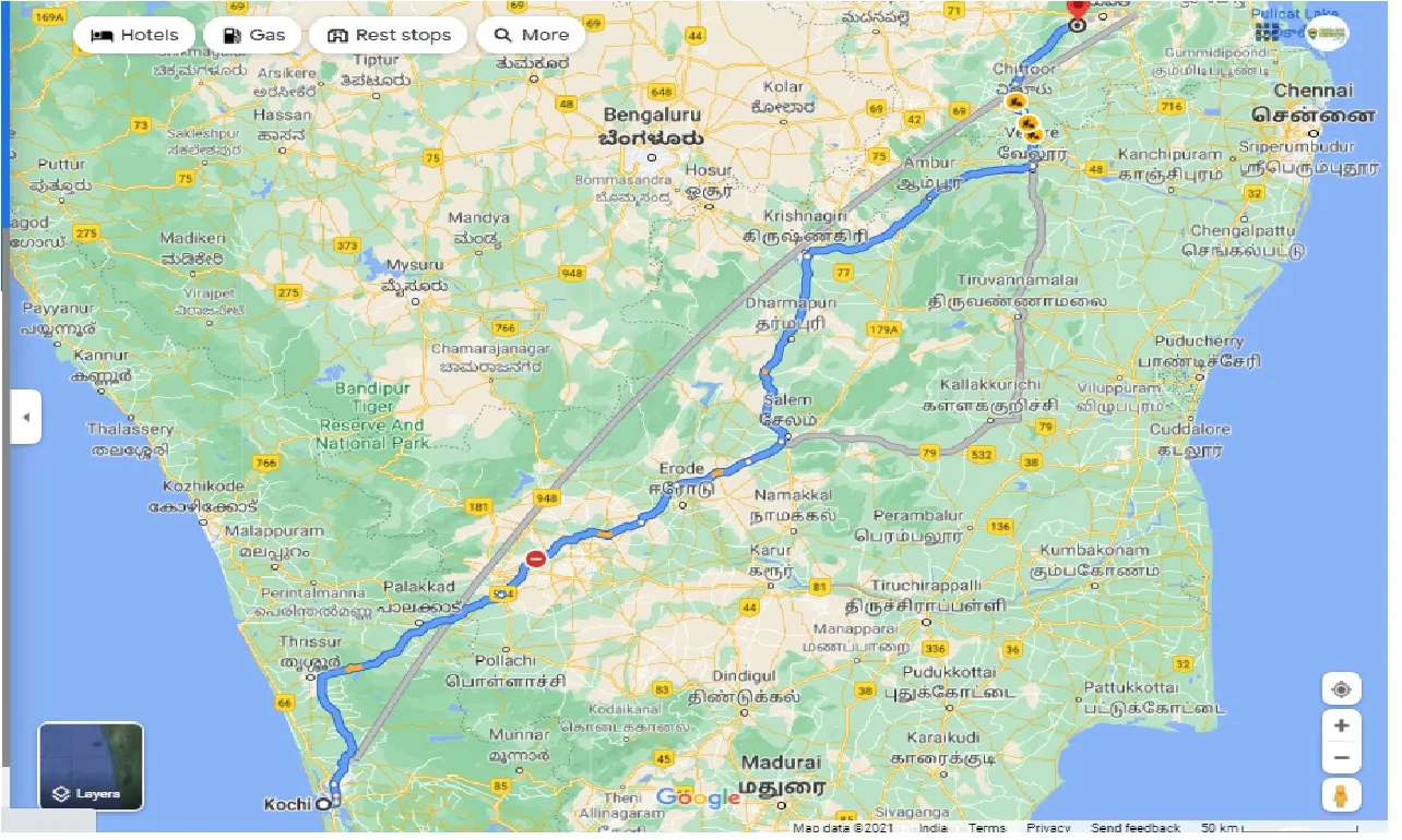 kochi-to-chandragiri-round-trip