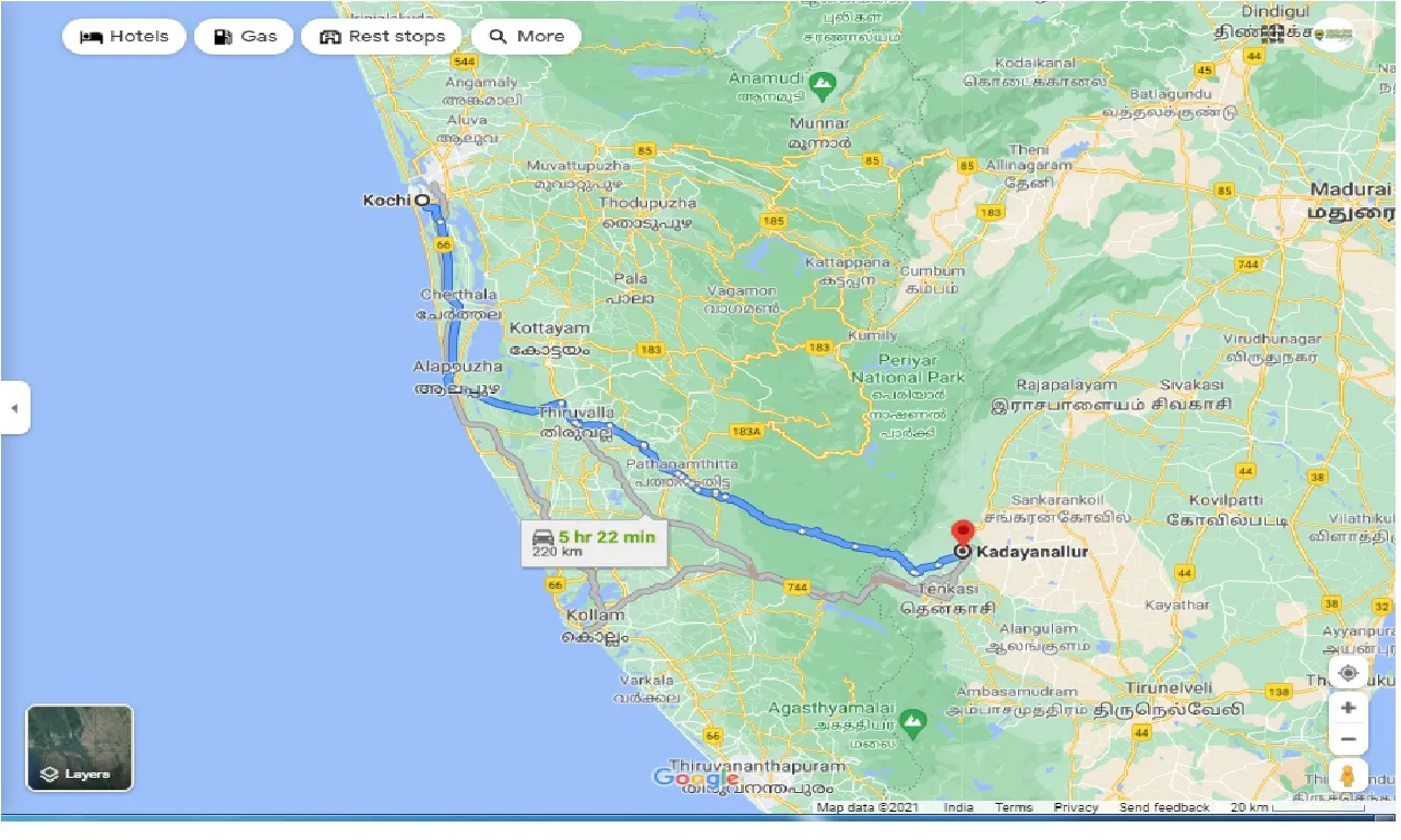 kochi-to-kadayanallur-one-way