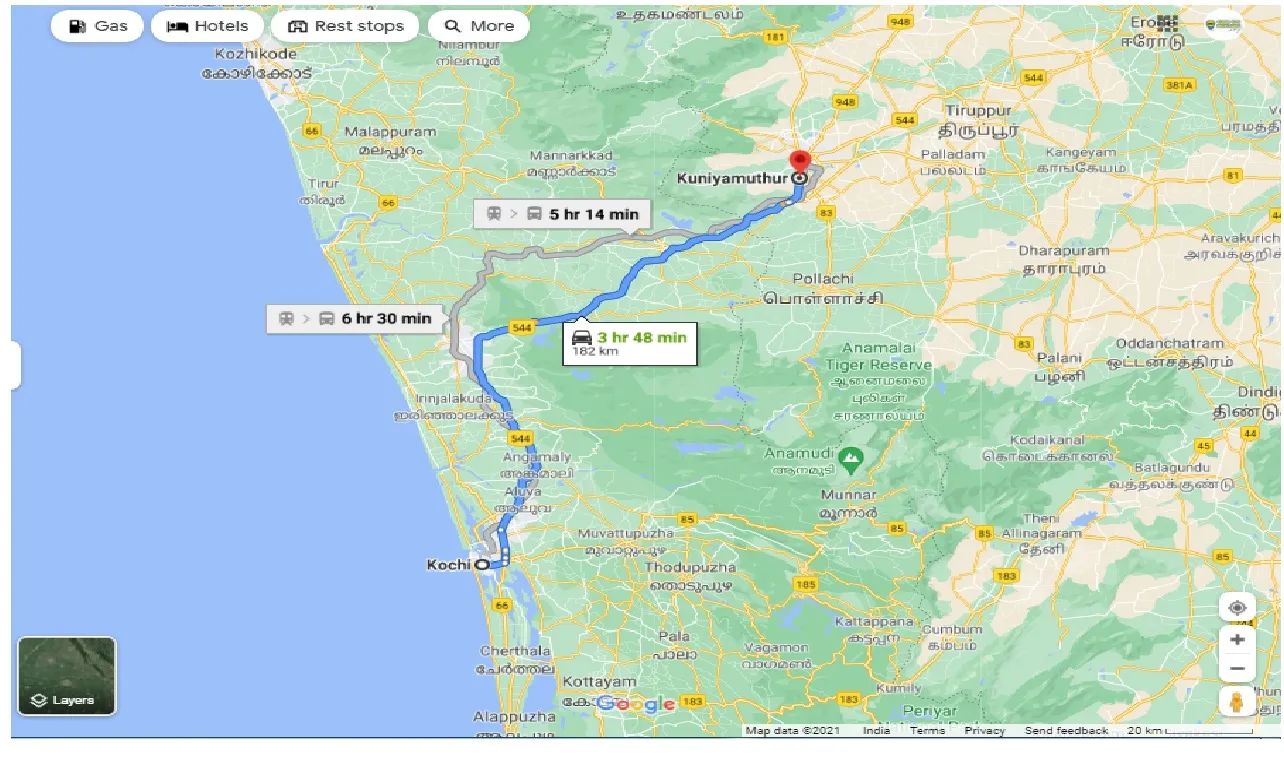 kochi-to-kuniyamuthur-one-way