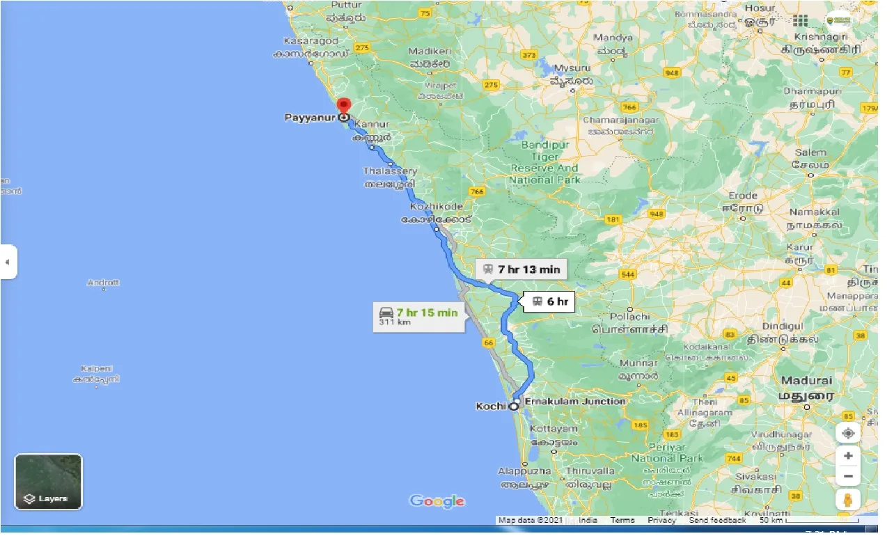 kochi-to-payyannur-one-way