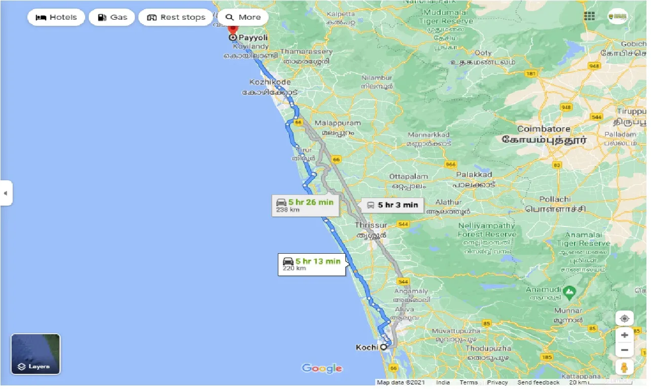 kochi-to-payyoli-one-way