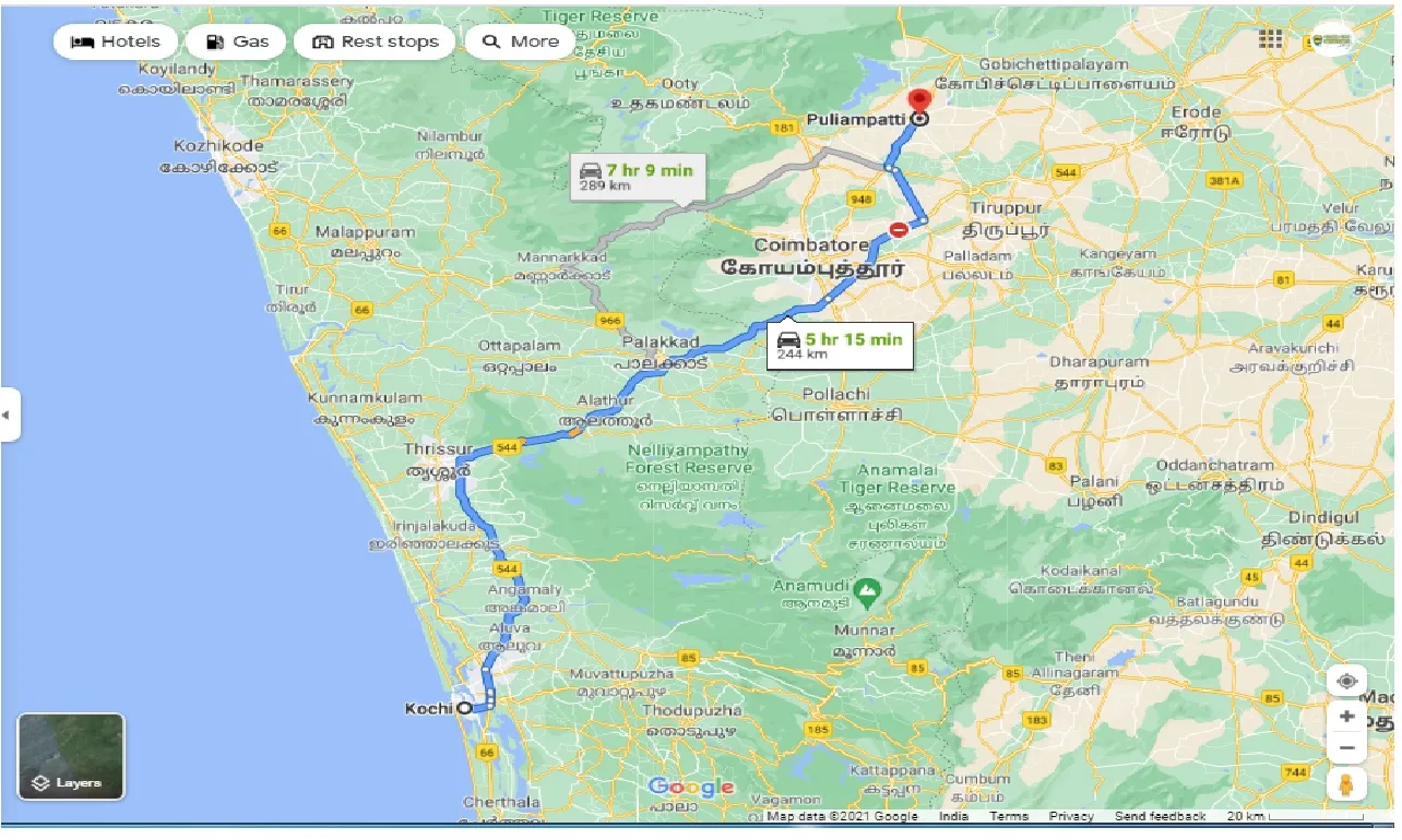 kochi-to-punjaipuliampatti-one-way