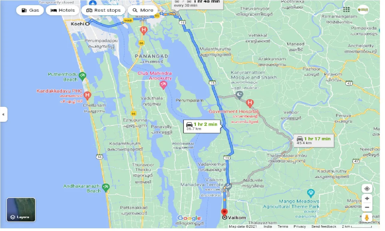 kochi-to-vaikom-round-trip