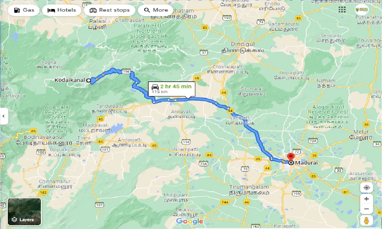 kodaikanal-to-madurai-one-way