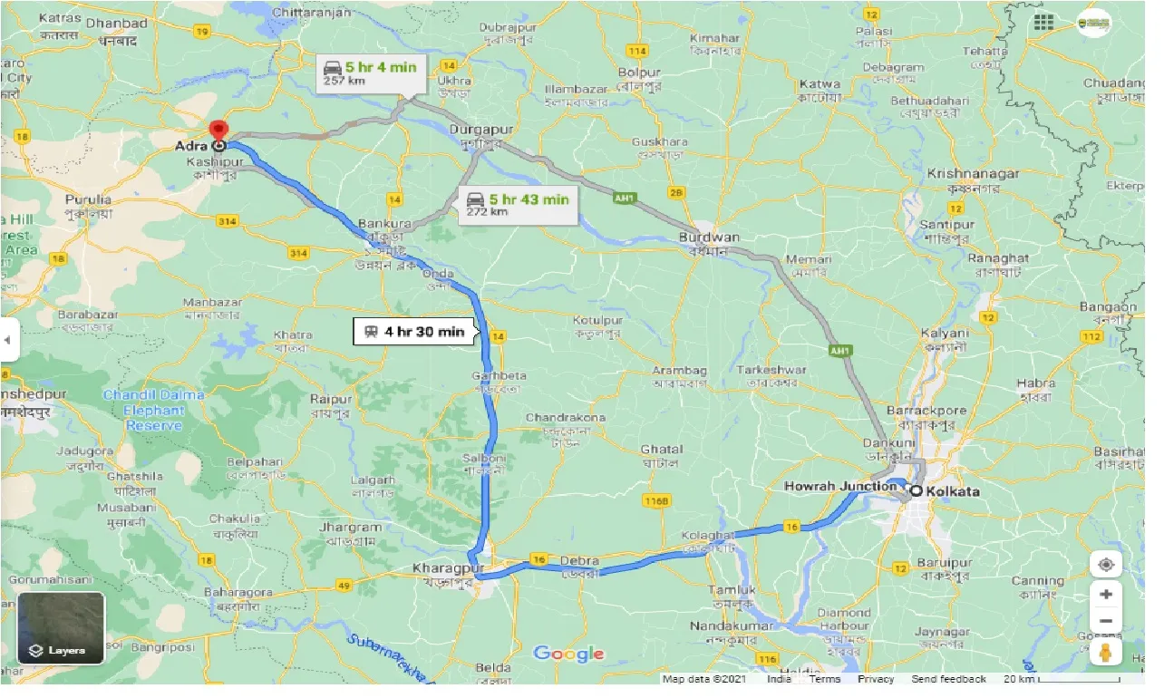 kolkata-to-adra-round-trip