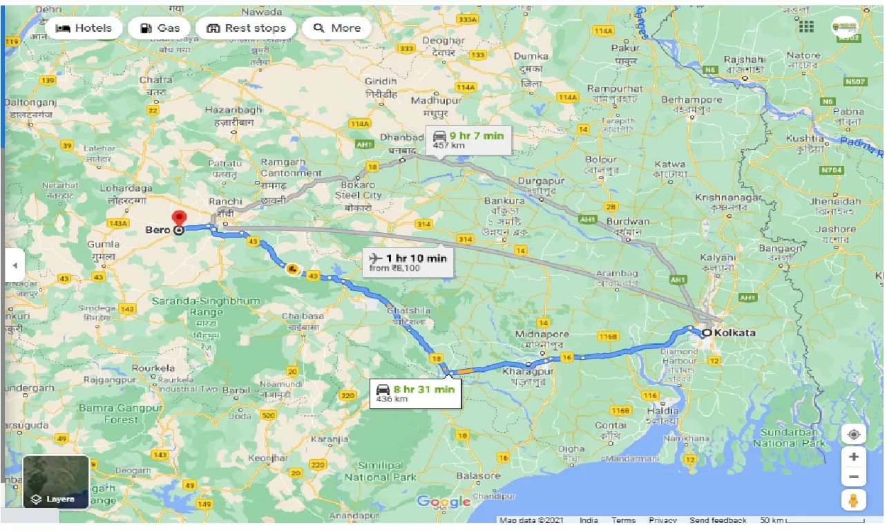 kolkata-to-bero-one-way