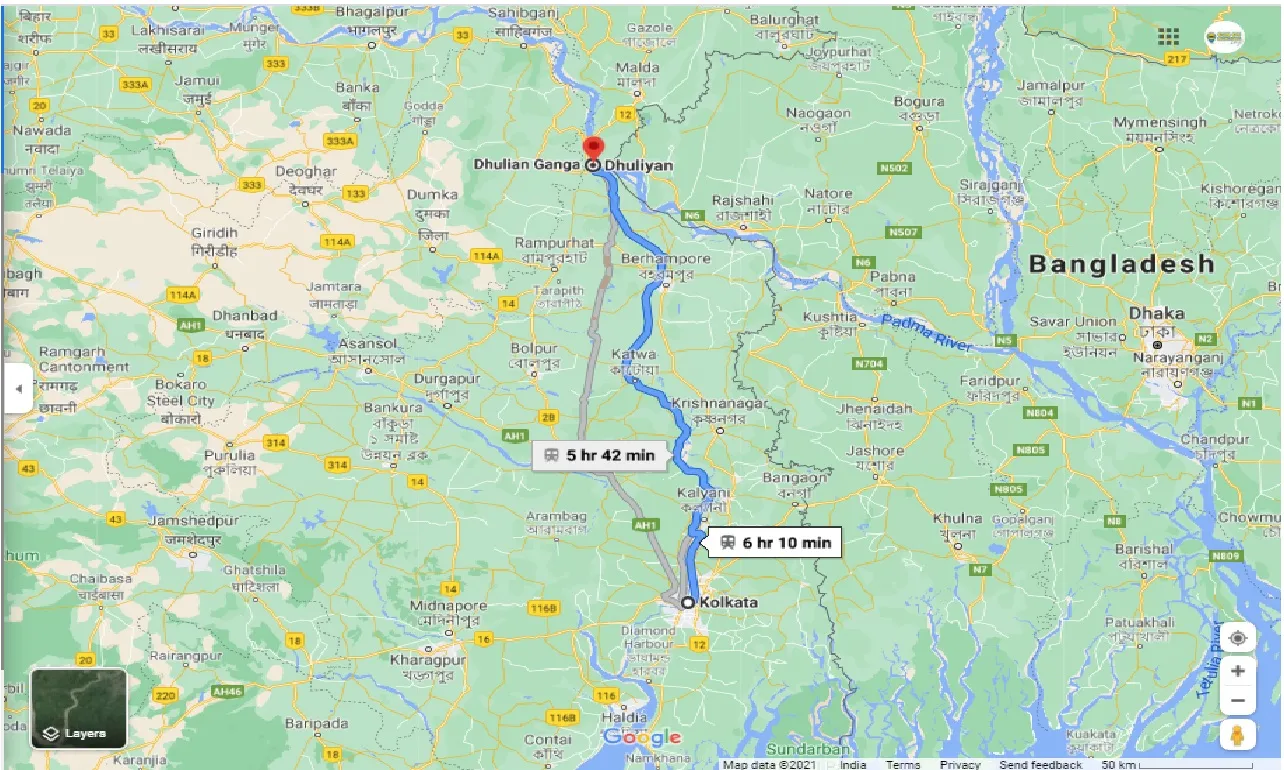 kolkata-to-dhulian-one-way