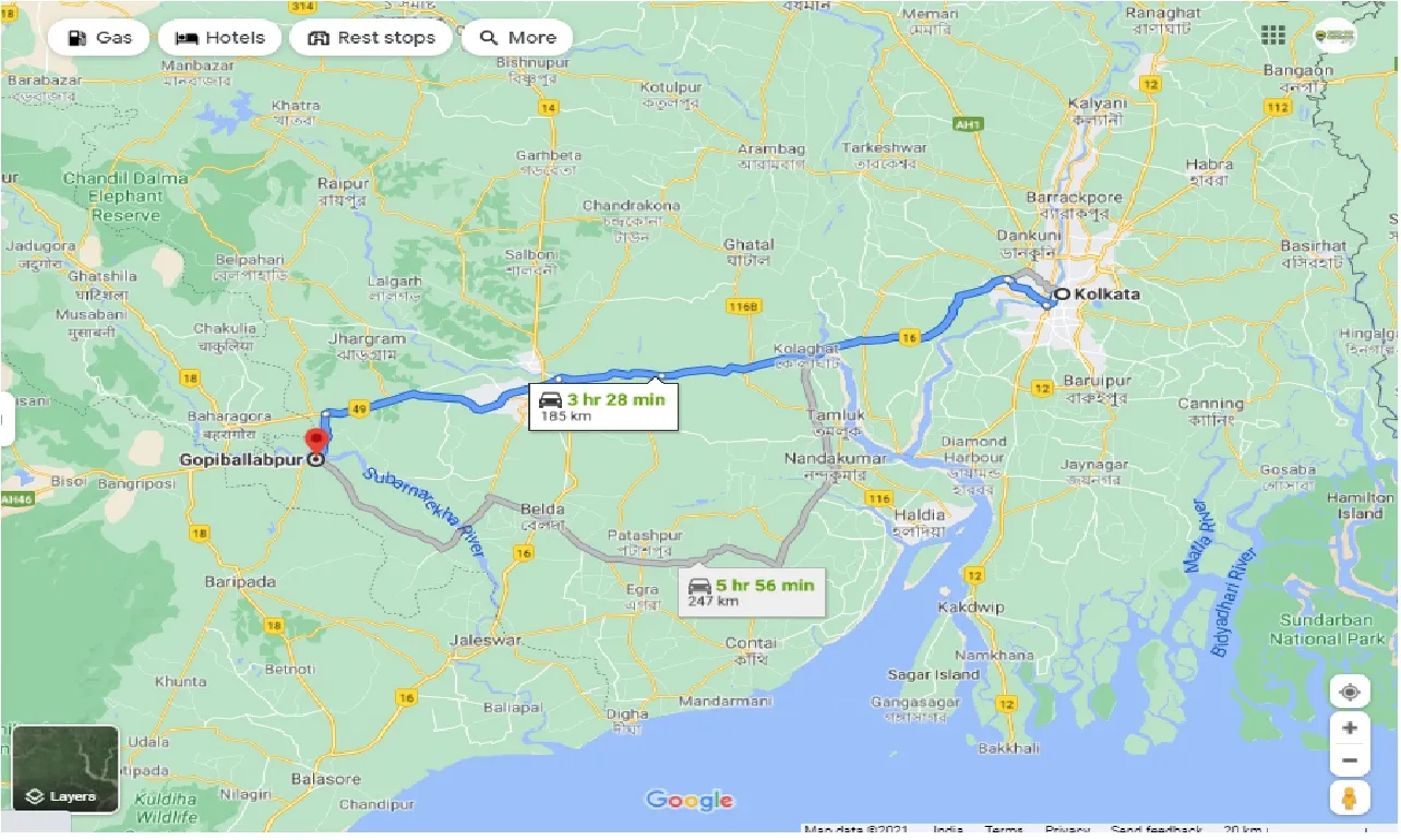 kolkata-to-gopiballavpur-round-trip