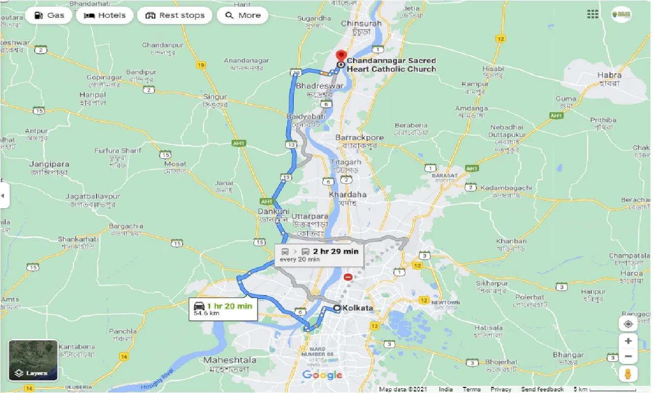 kolkata-to-hugli-chuch-one-way