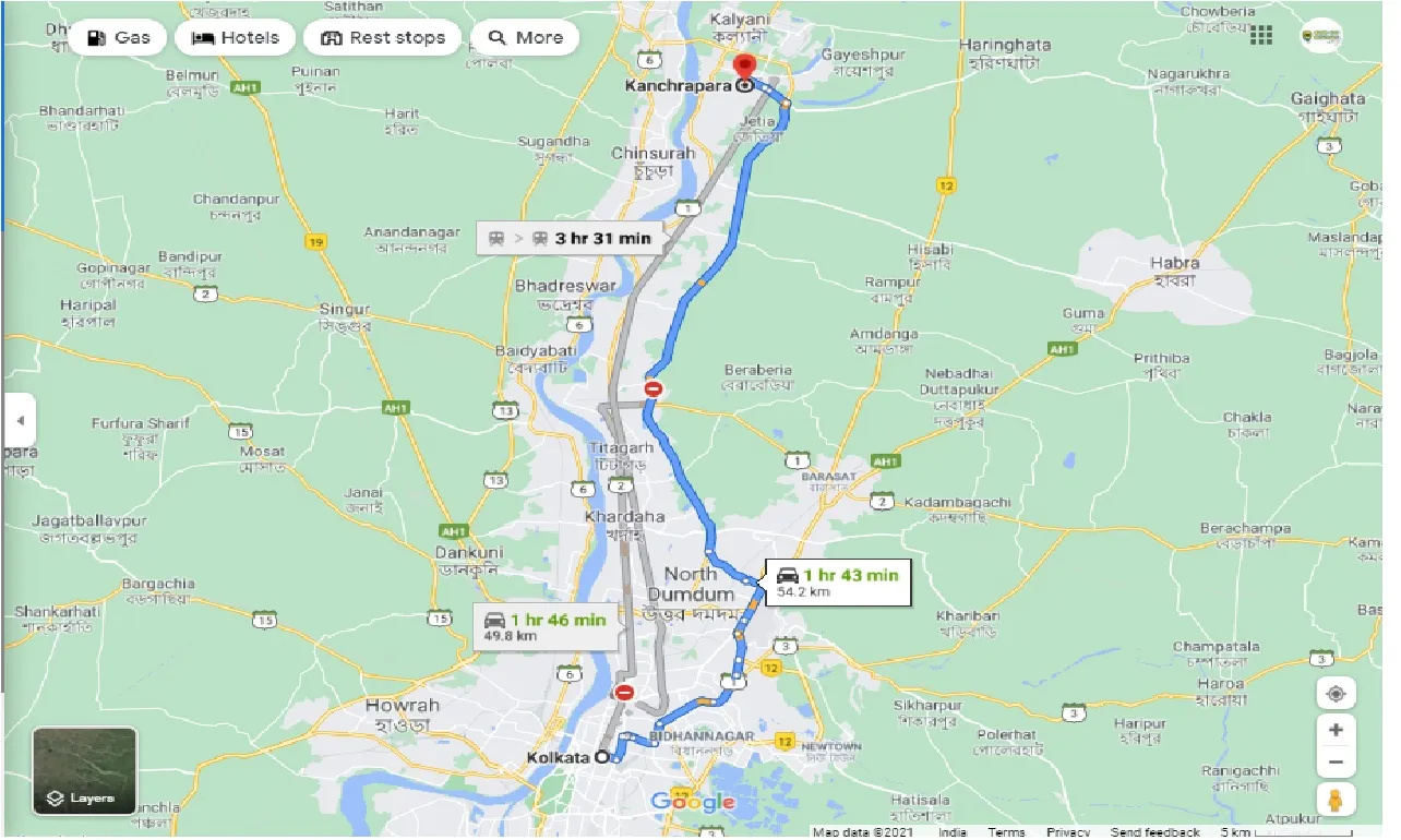 kolkata-to-kanchrapara-round-trip