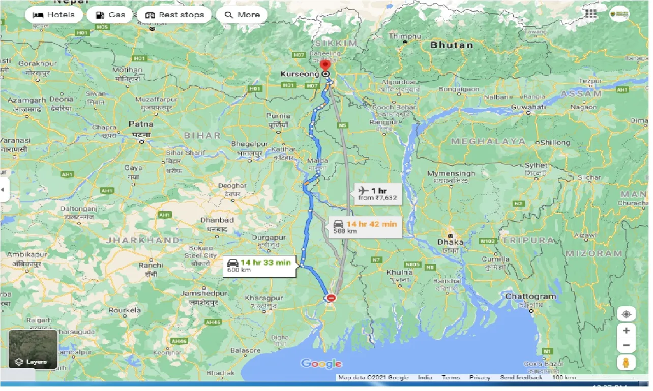 kolkata-to-kurseong-one-way