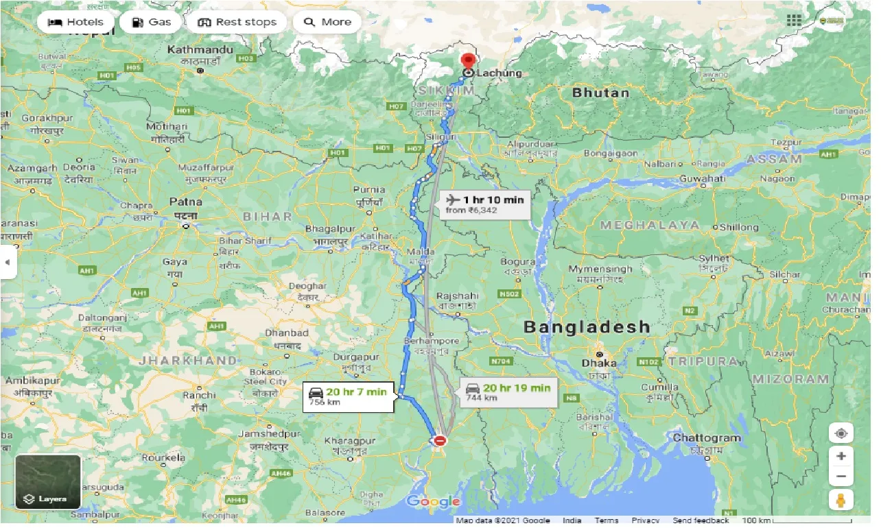 kolkata-to-lachung-one-way
