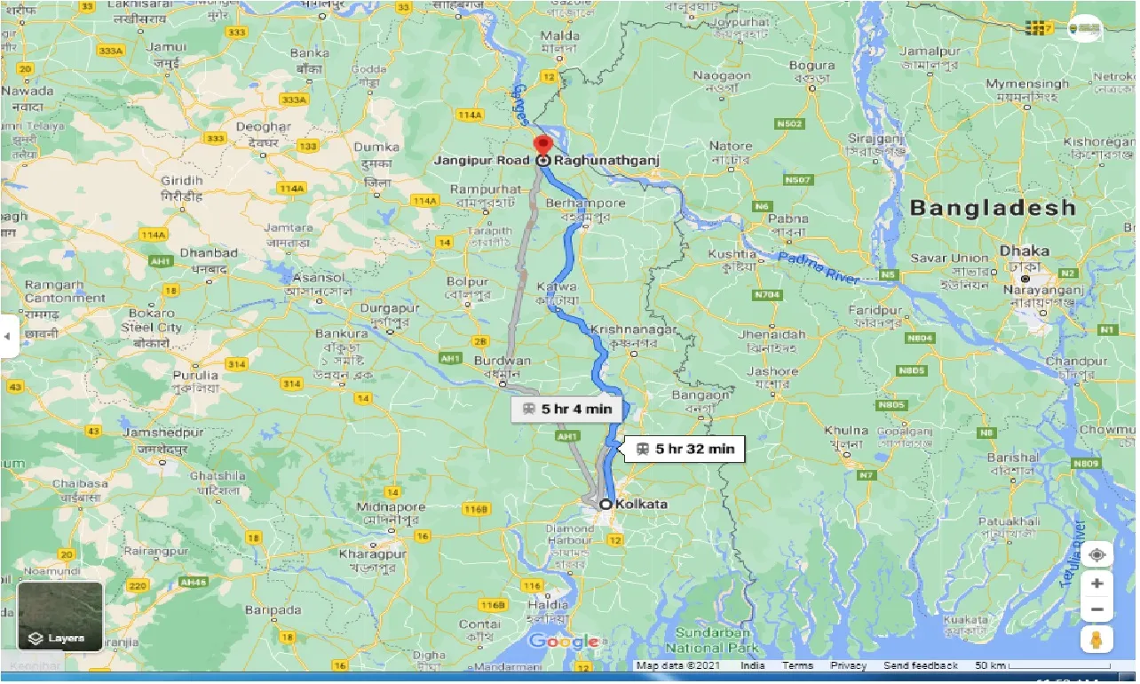 kolkata-to-raghunathganj-round-trip