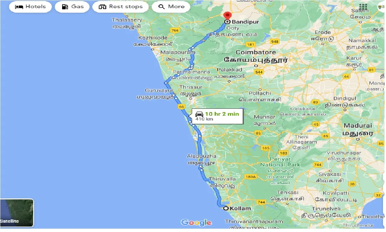 kollam-to-bandipur-tiger-reserve-and-national-park-taxi